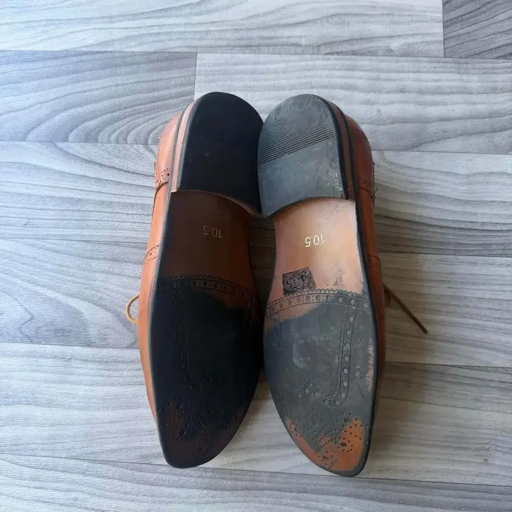 Vintage Y2K Men's Brown Leather Wingtip Oxford Shoes